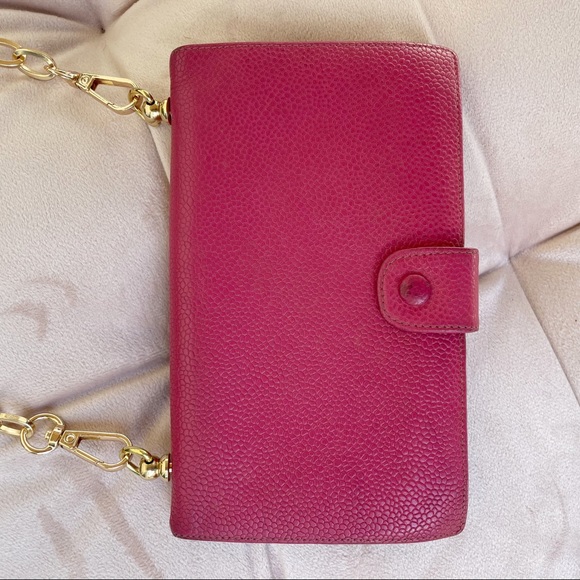 Chanel 1996-1997 CC Caviar Wallet on Chain in Pink w/Dust Bag - Picture 7 of 15